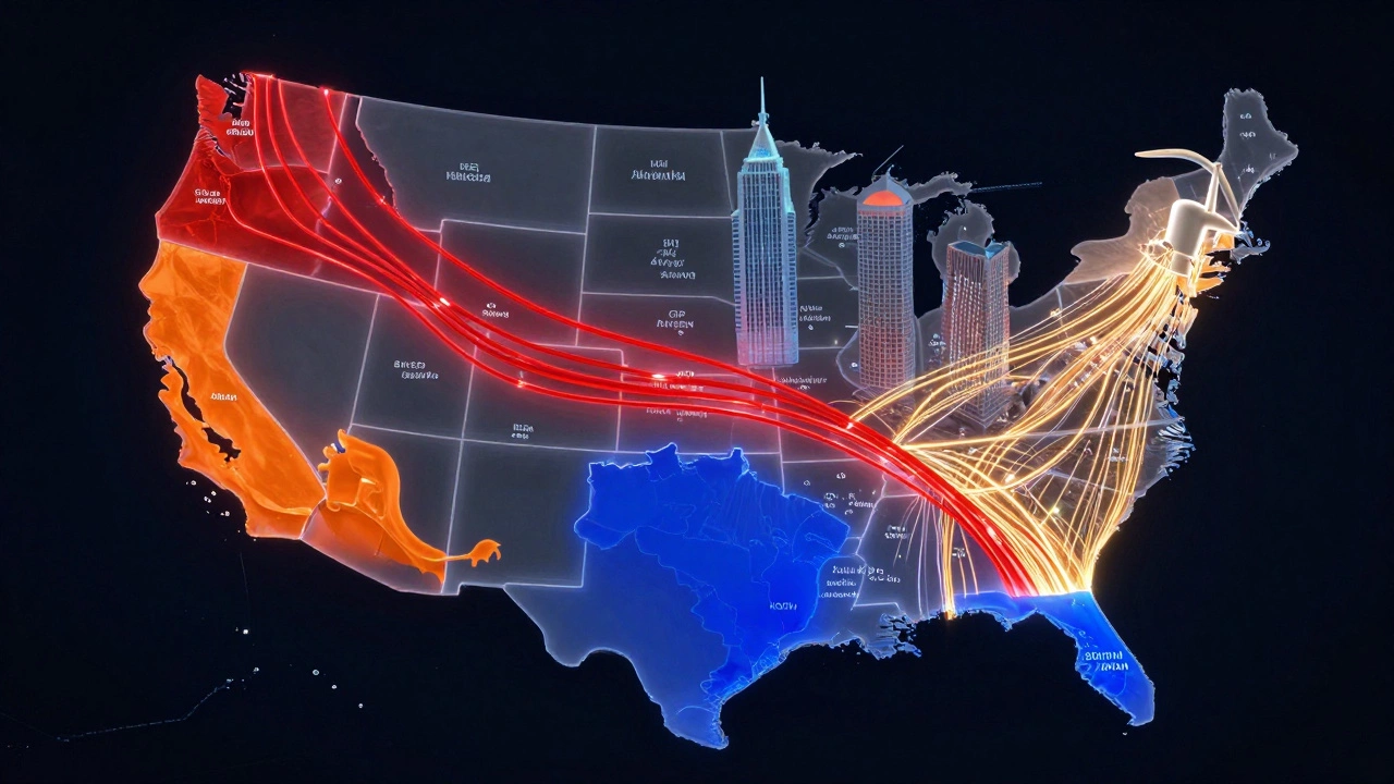 Transparent map showing global steel supply routes to the U.S., converging into key industries like cars and turbines.