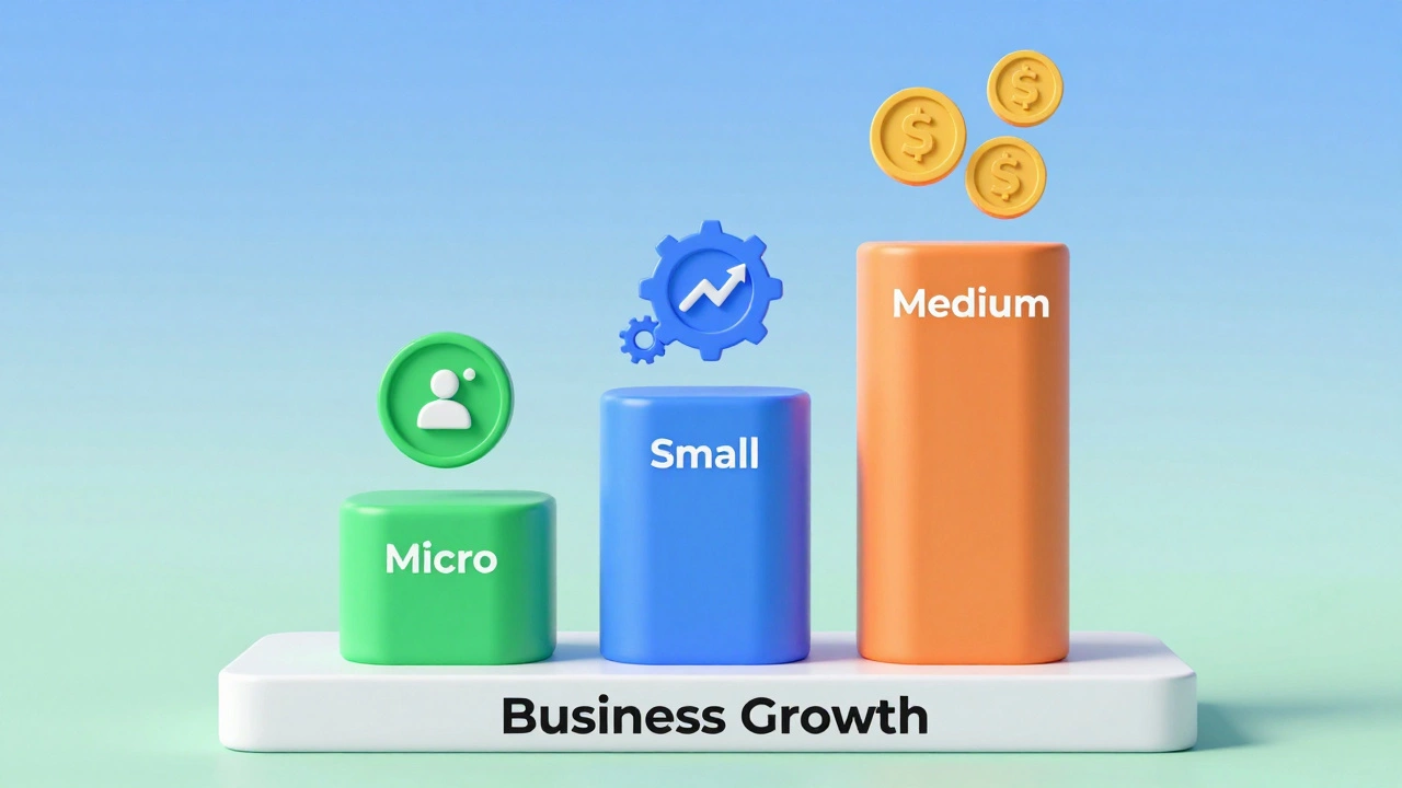 Conceptual graphic showing micro, small, and medium enterprise categories.