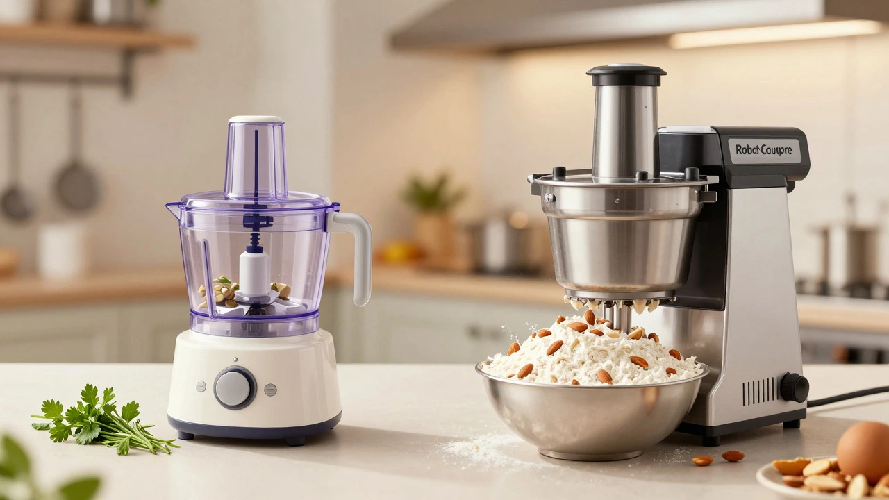 Comparison of small home appliance vs large industrial food processor