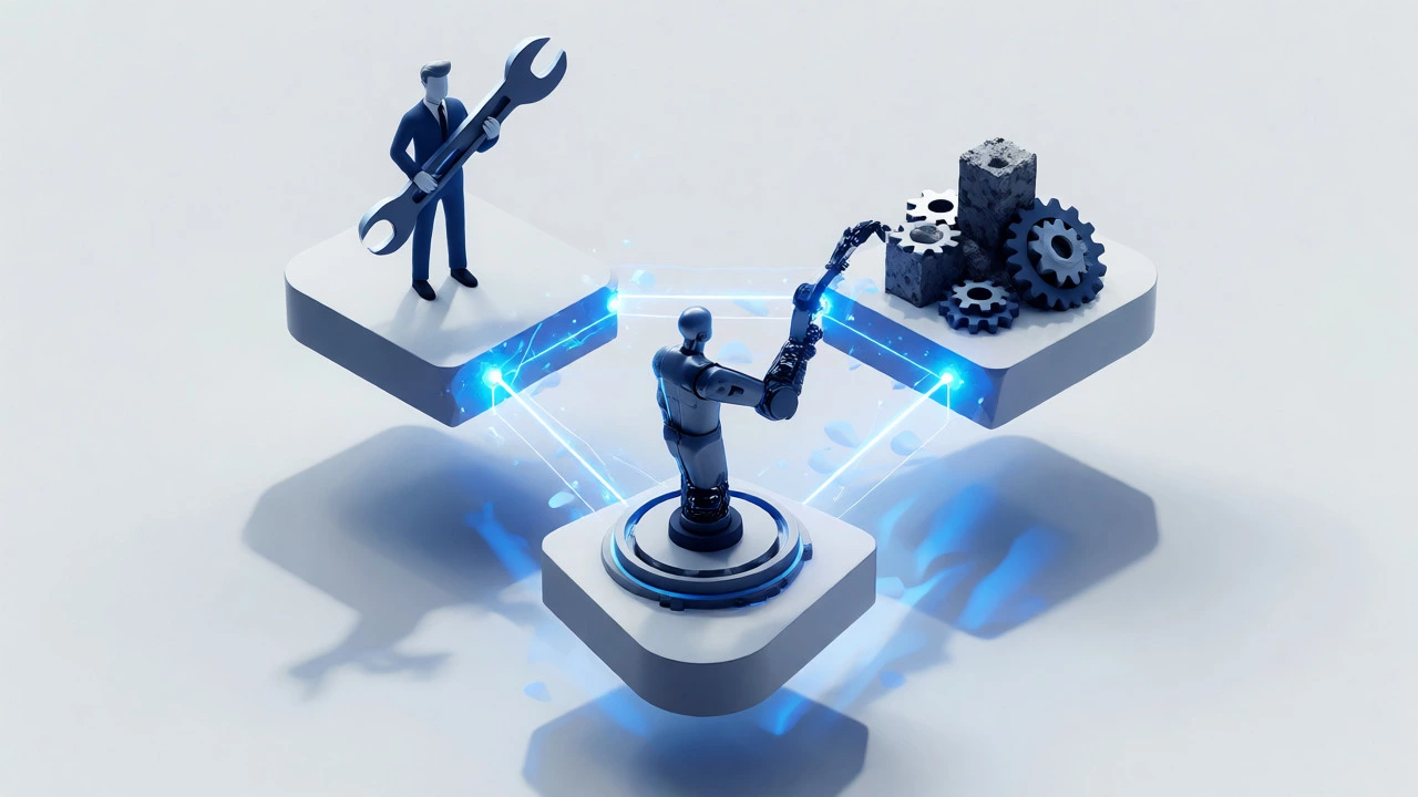 Abstract diagram of Man, Machine, Material balance